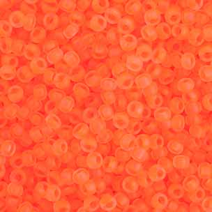 Czech Seed Beads 10/0 Transparent Neon Orange
