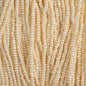 Czech Seed Bead 11/0 Cut Opaque Pearl Eeggshell Strung