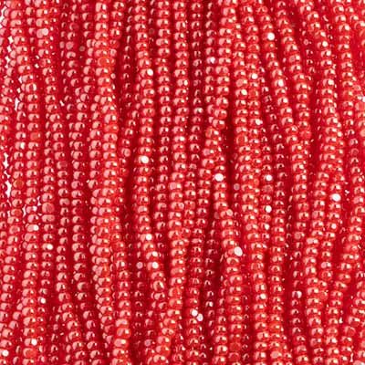 Czech Seed Bead 11/0 Cut Opaque Light Red Luster Strung