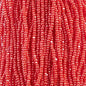 Czech Seed Bead 11/0 Cut Opaque Light Red Luster Strung
