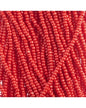 Czech Seed Bead 11/0 Cut Opaque Medium Dark Red Strung