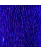 Czech Seed Bead 11/0 Cut Transparent Medium Blue Strung