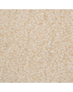 Czech Seed Bead 11/0 Cut Opaque Iris Pearl White Strung