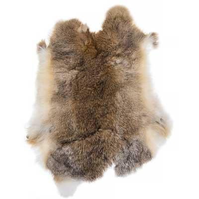 Rabbit Fur Skin  apx 11x15in Light Brown