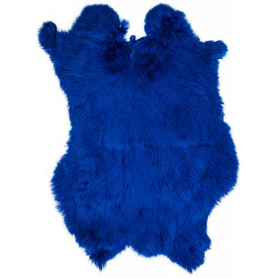 Rabbit Fur Skin apx 11x15in Dyed Blue