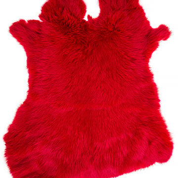 Rabbit Fur Skin apx 11x15in Dyed Red