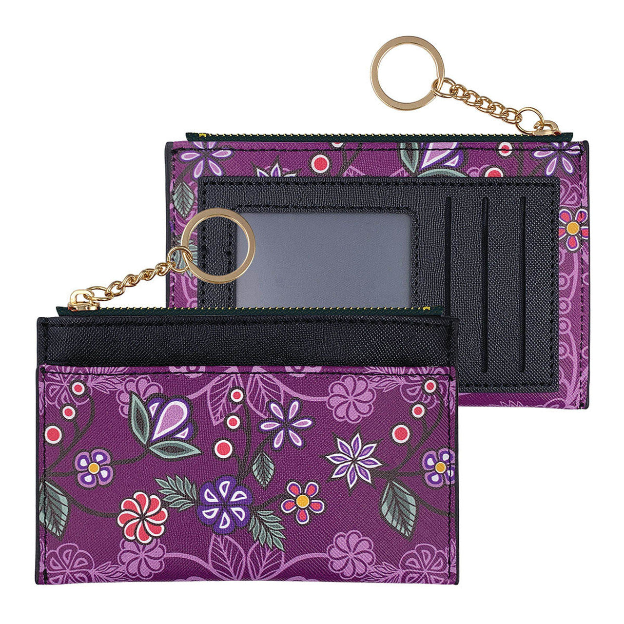 Zippered Card Wallet - Ojibwe Florals