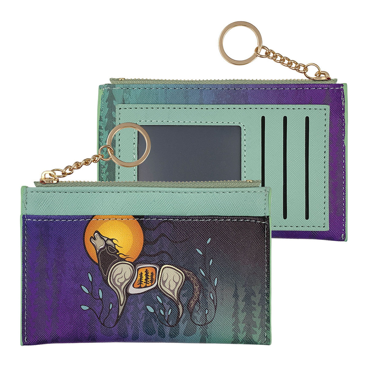 Zippered Card Wallet - Wolf (Ma'iingan)