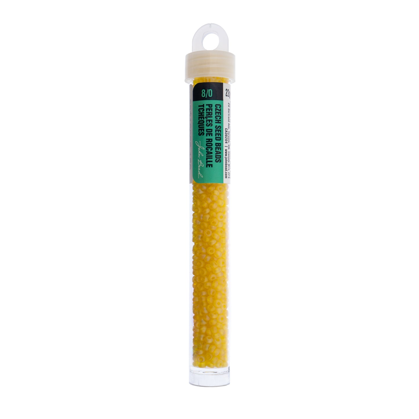 Czech Seed Bead apx. 22g Vial 8/0 Transparent Yellow AB Matt