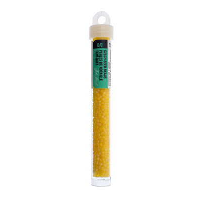 Czech Seed Bead apx. 22g Vial 8/0 Transparent Yellow AB Matt