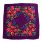 30″ x 30″ Non-Metallic Purple Kokum Floral Scarf